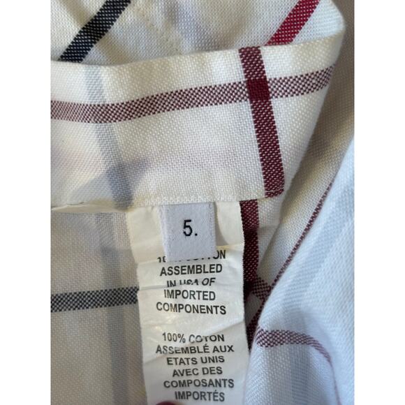 Thom Browne White and Red Check Button Down Shirt Size 5 XXL - Picture 4 of 4